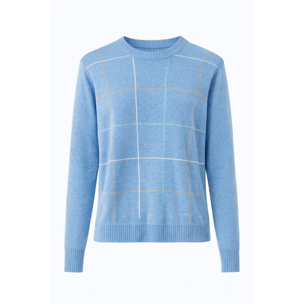 Par Four Golf Sweater Mens Size M Blue Wool Blend Sport Preppy Pullover Crew